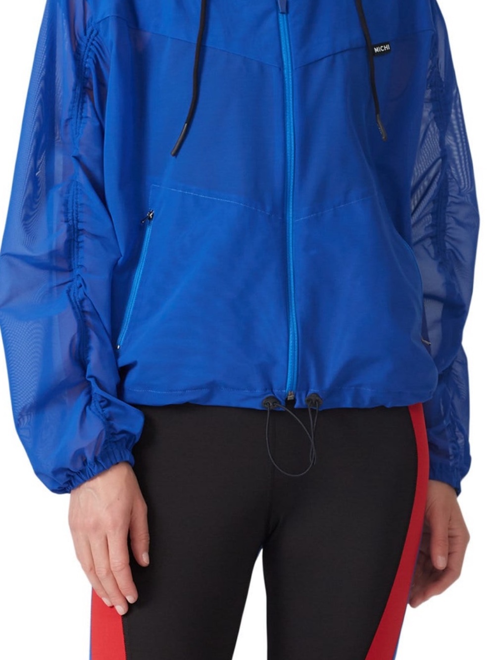 MICHI Bold Blue Hooded Windbreaker Jacket - Picture 7 of 10